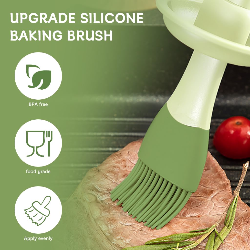 ZIBUYU Silicone Sauce Oil Brush for Cooking with 200 ML Dispenser Bottle | Food‑Grade Integrated Design