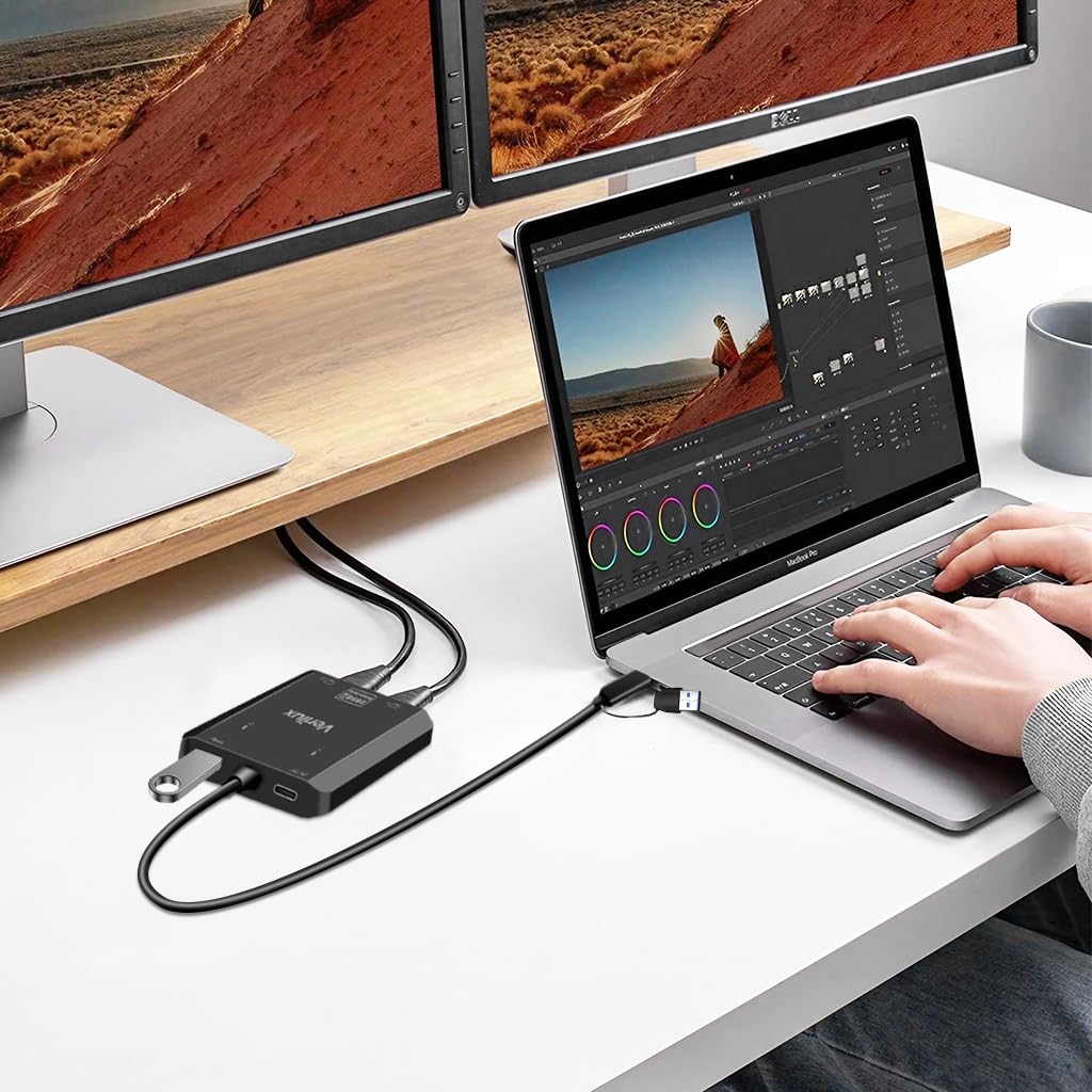 Verilux USB C Hub for Travel with PD 100W Charging and 4K@60Hz HDMI | USB 3.0 Port