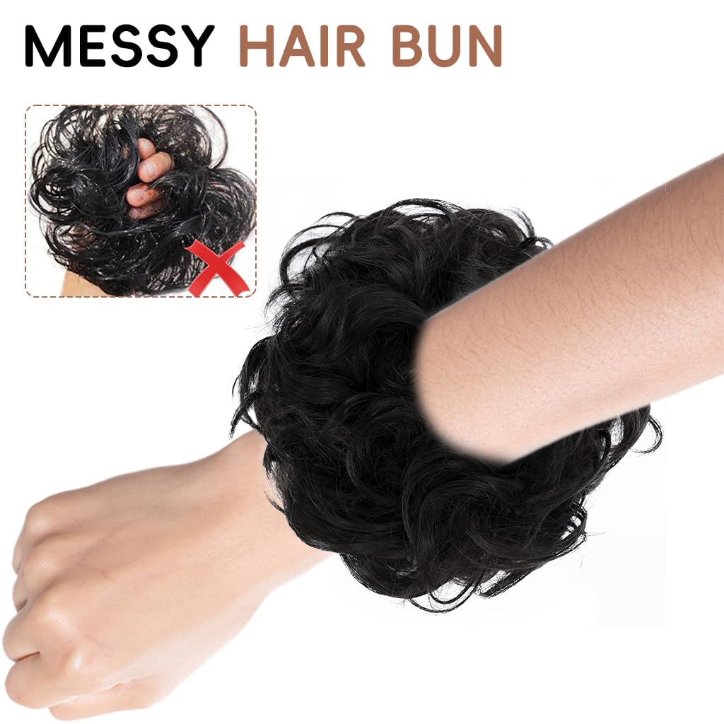 Zibuyu Hair Bun for Women with Heat Resistant Synthetic Fibers in Natural Black | Effortless Updo for Daily Wear and Parties
