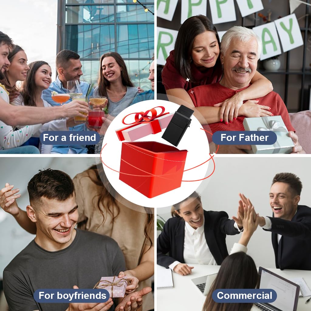 GUSTAVE Pop Up Card Holder for Travel with Push Up Mechanism and RFID Blocking | 3.8x2.5 in Aluminum Slim Wallet for Men