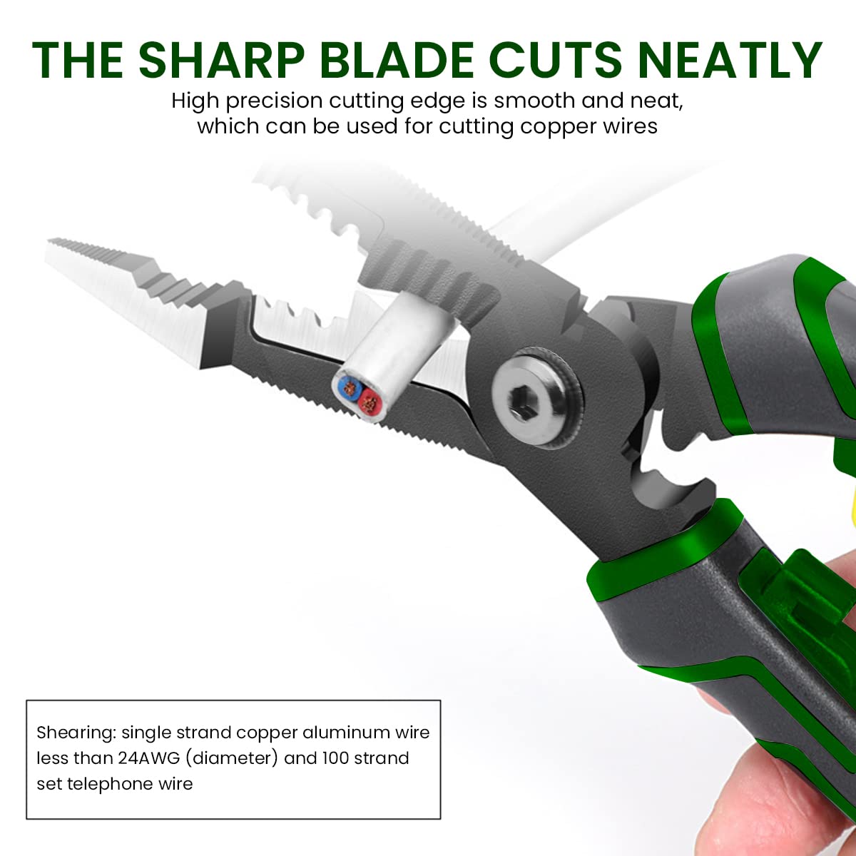 ZIBUYU Wire Stripper for Electric Cable Work with TPU Anti Slip Handle and AWG 10/12/14 Range