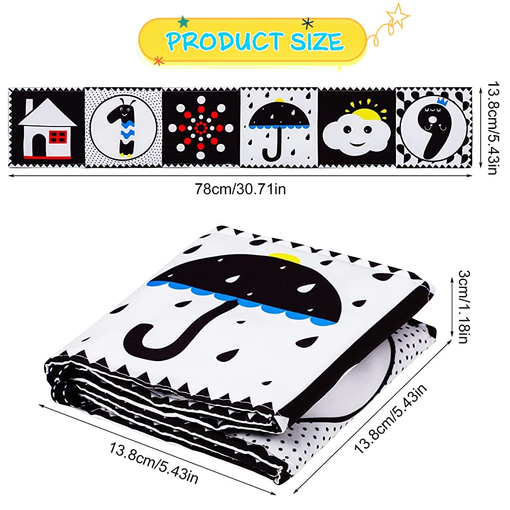 Baby Cloth Book for Early Learning with Soft Fabric Pages in White | Infant Toy