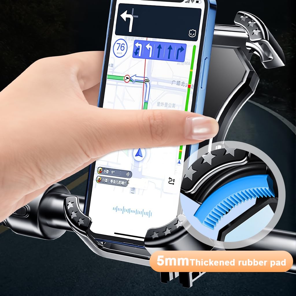 STHIRA Bike Mobile Holder for Handlebar or Rearview Mirror with 360° Rotation | Secure Anti‑Slip Mount for Smartphones