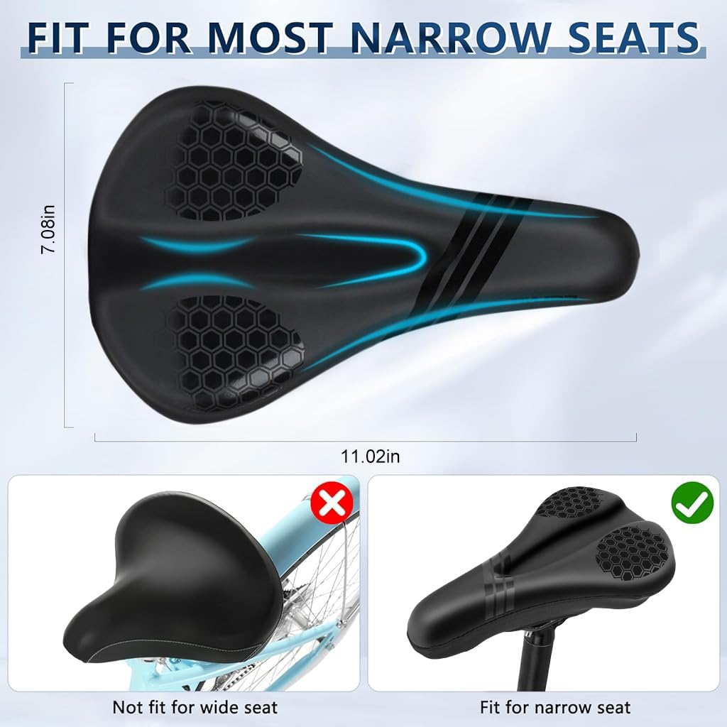 Proberos Bicycle Saddle Seat Cover for Mountain & Road Bikes with 11x7 in Fit | Gel Foam Cushion Featuring Shock Absorption and Anti Slip Design