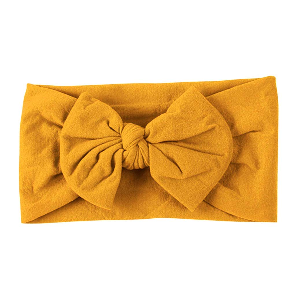 PALAY Baby Nylon Headbands for Newborn and Toddler Girls featuring Knotted Turban Design | 6pcs Soft Stretchy Hair Wraps in Multicolor