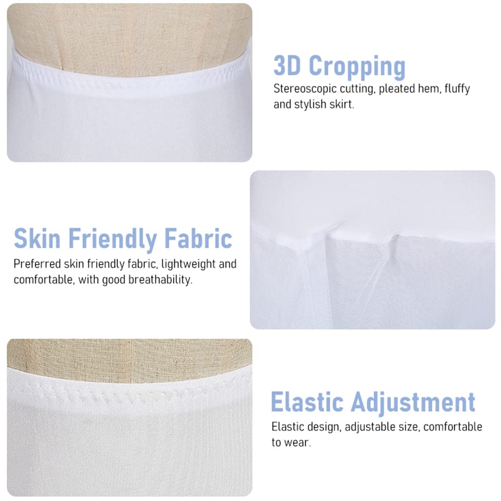 Zibuyu Petticoat for Wedding and Evening Dresses featuring Double Layers Tulle 90 cm Length | White A-Line Underskirt for Women