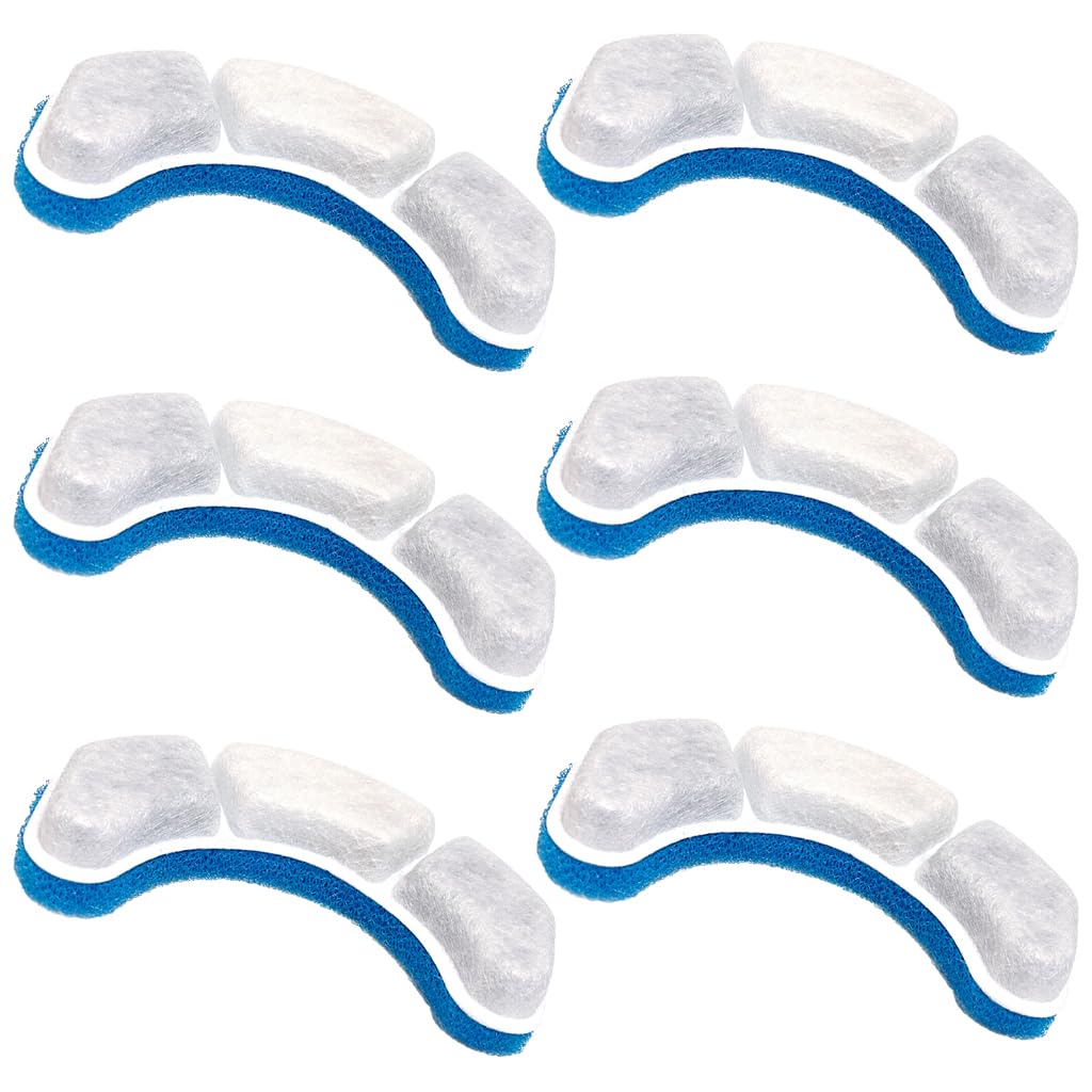 Qpets® 6 PCS Cat Water Fountain Filters Replacement, Cat Fountain Water Arc-Shaped Fliters, Activated Carbon & Nano Bubble Cotton Filtration System, Keep Water Clean Fresh for Cat Fountain