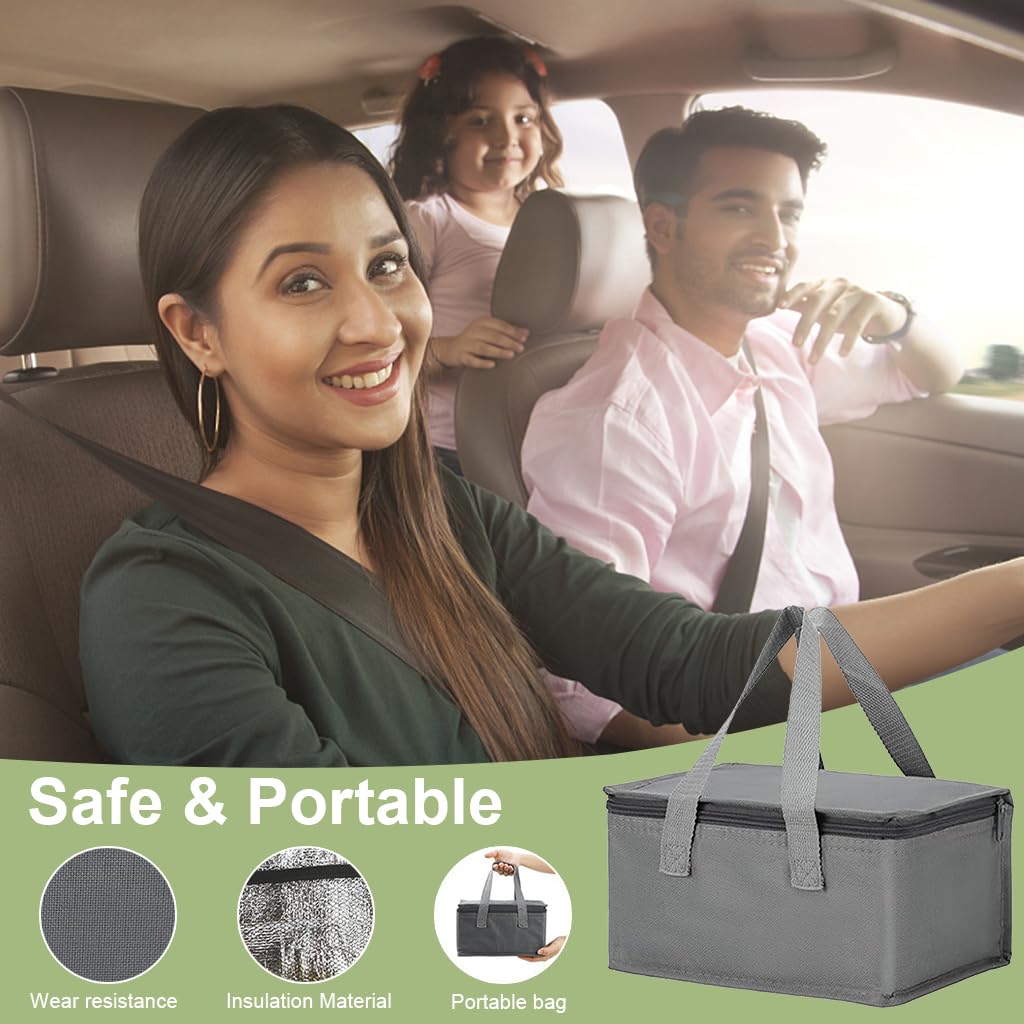 Supvox Electric Lunch Box for Car and Home with 1.8L Stainless Steel Bowl featuring Dual Layer Heat Circulation | Portable Food Warmer for Office and Travel