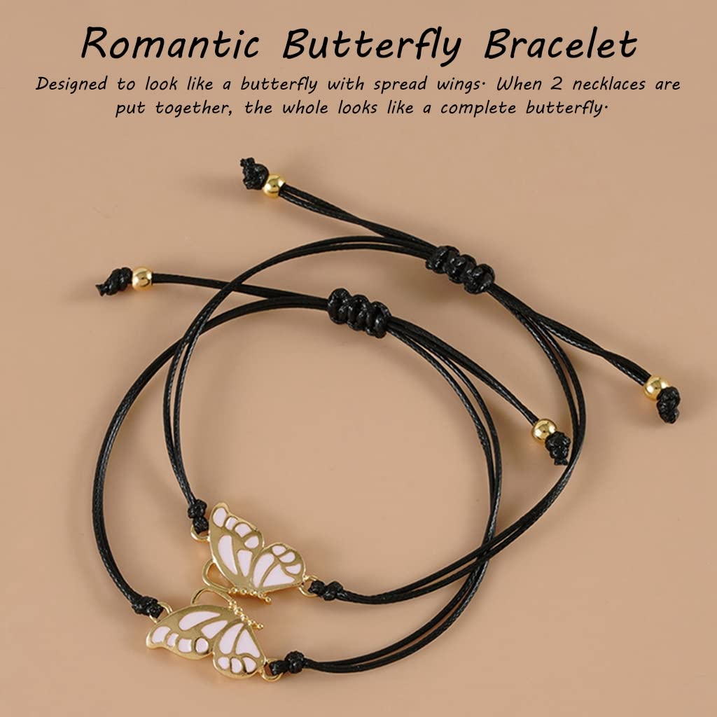 ZIBUYU Friendship Bracelets for Girls featuring 6–11.8 in Adjustable Fit and Butterfly Alloy Charm | Ideal Gift for Best Friends