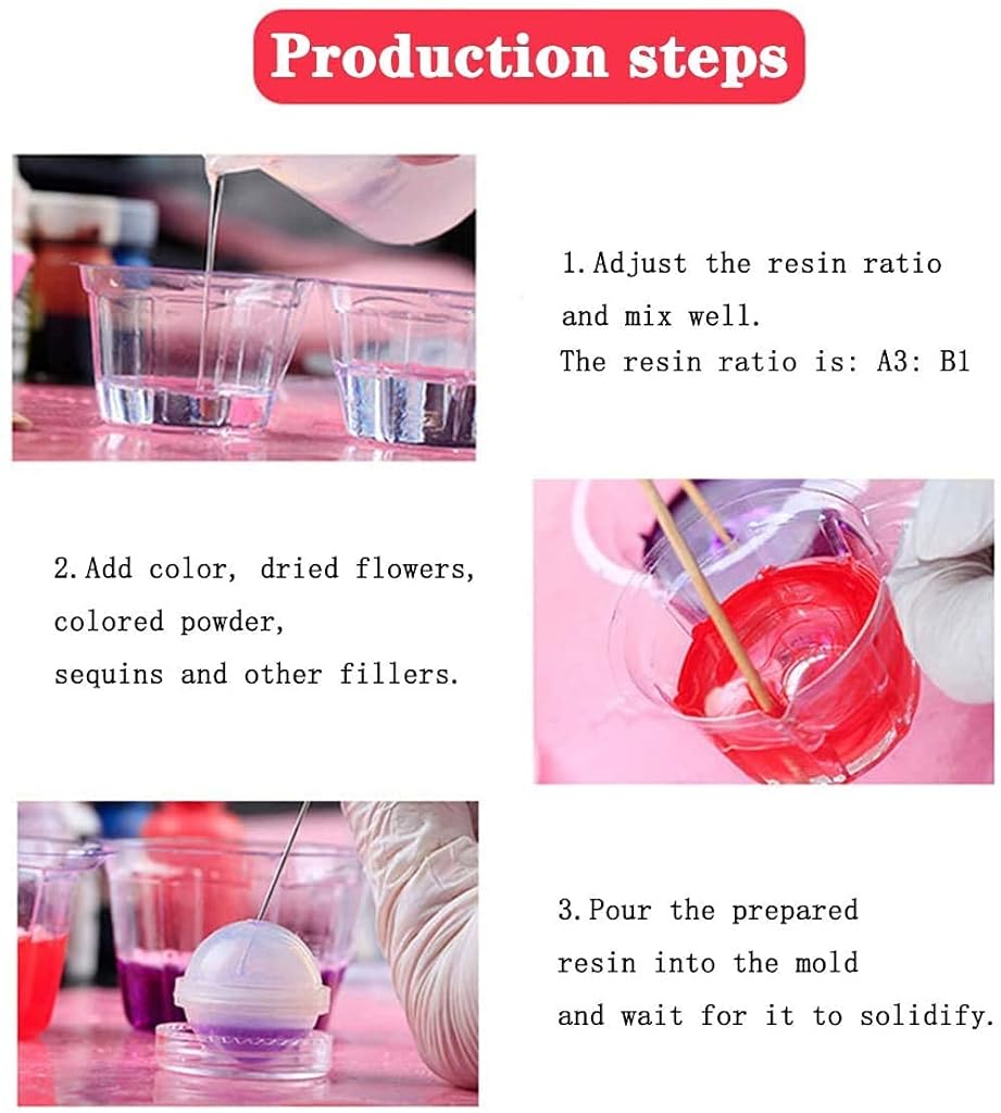 HASTHIP® 218PCS Silicone Resin Art Kit Set Resin Moulds for Jewellery Making with Storage Bag Mould for Epoxy Casting Molds Craft DIY White