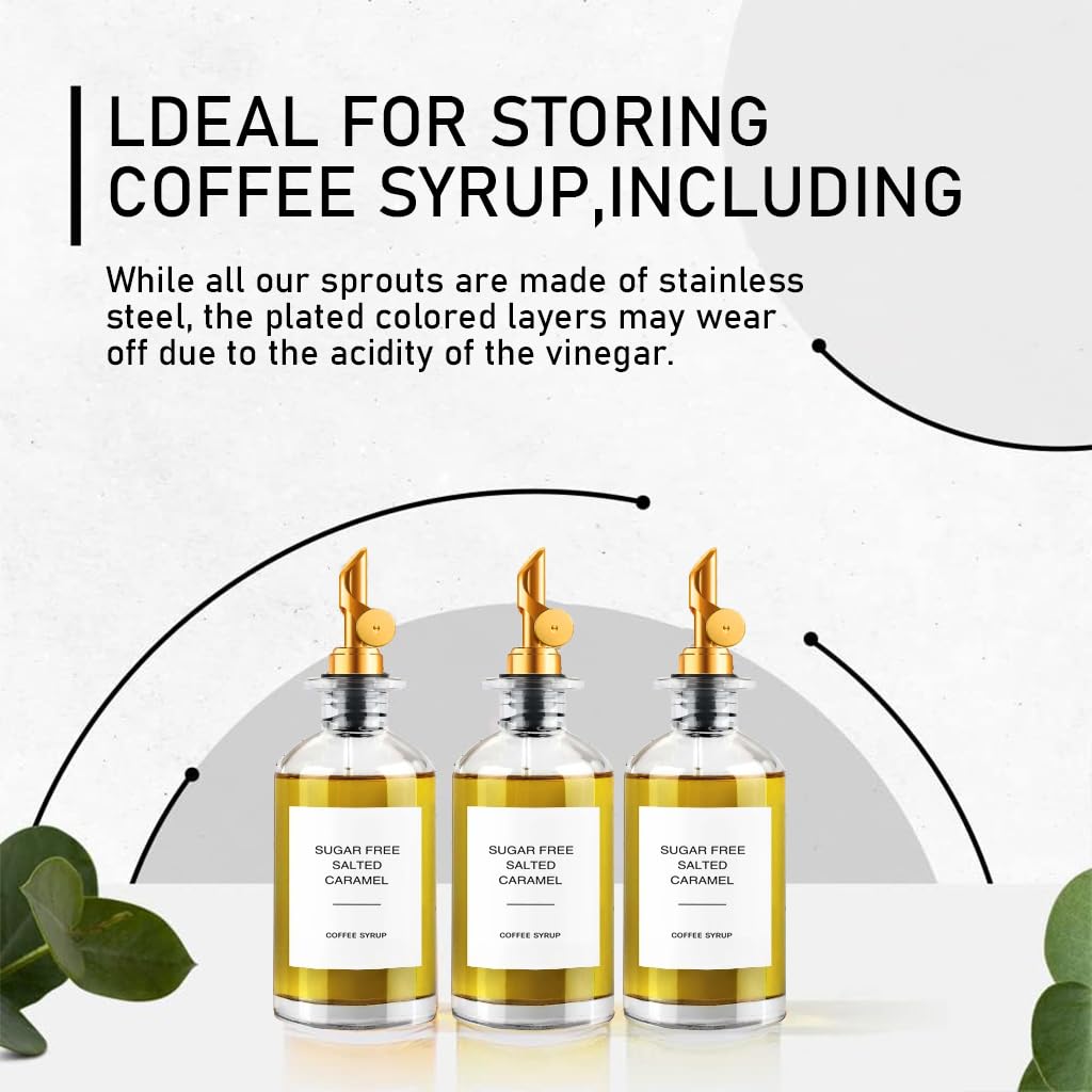 Supvox Glass Oil Container Dispenser for Kitchen with Self-Closing Lid and 500ml Capacity | Transparent Set with Labels & Funnel