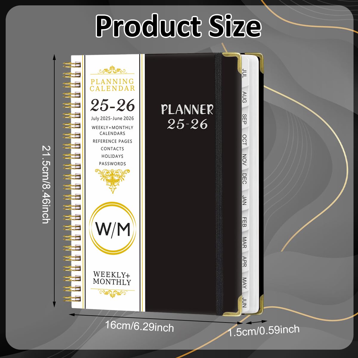 Climberty Academic Planner for 2025–2026 with Double Binding and Black Cover | 9×11 A4 Diary