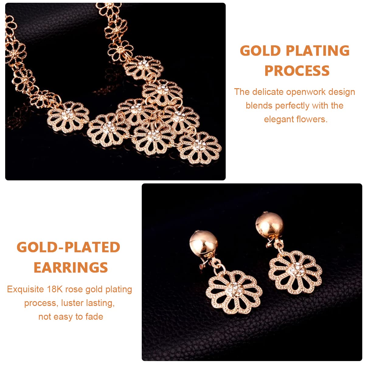 SANNIDHI Jewellery Set for Women featuring 20mm Flower Design with 18K Gold Plating | Includes Necklace Bracelet Ring Earrings