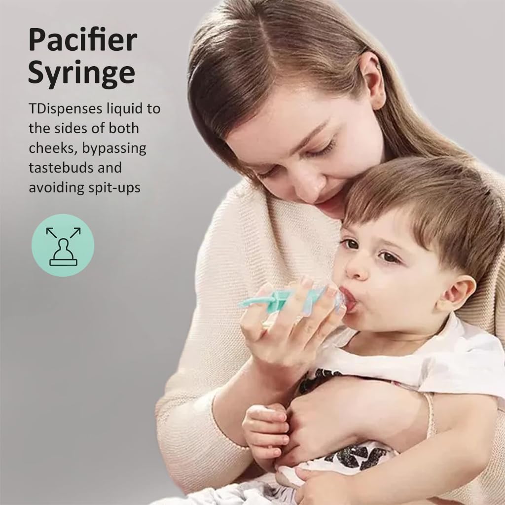 SNOWIE SOFT® 4Pcs Dropper for Baby Medicine Syringe Medicine Pacifier Baby Medicine Dispenser Kit, Food Grade Oral Feeding Syringe and Dropper Set Feeder Dispenser for Infant for Medicine Water Juice