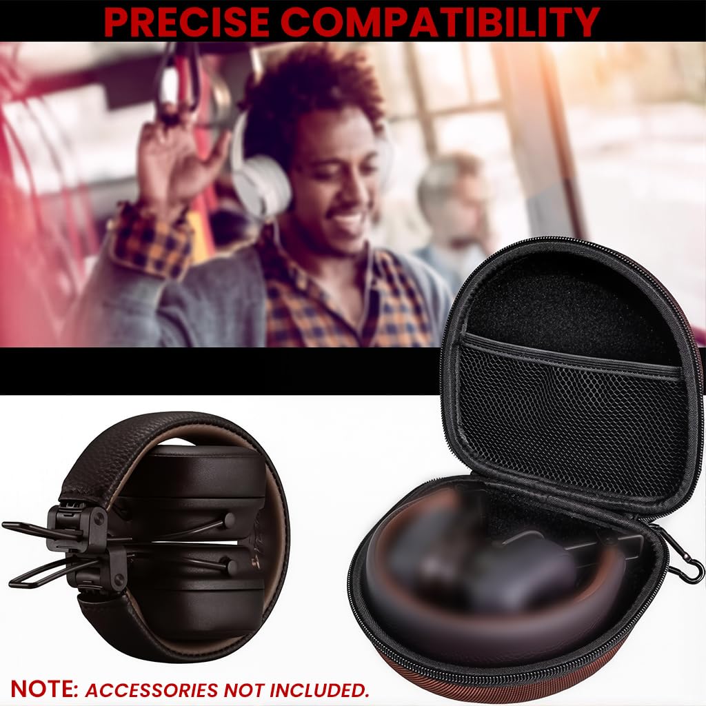ZORBES Portable Carrying Case for Marshall Major V IV III II with EVA Hard Shell | Zip-Up Travel Storage Bag