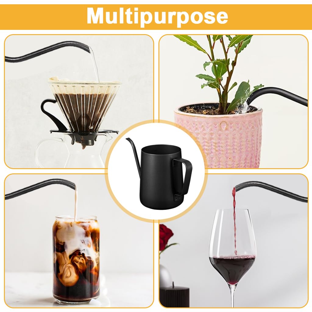 Supvox Gooseneck Water Kettle 350ml for Pour Over Coffee with Heat Proof Handle & 0.45cm Spout