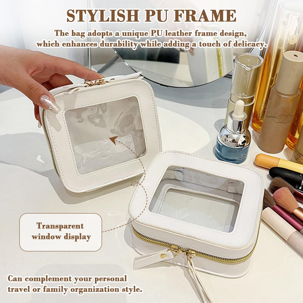 MAYCREATE Makeup Pouch for Travel and Home with Clear PVC Zip-up Design 13x5x12cm | Women’s Toiletry Organizer