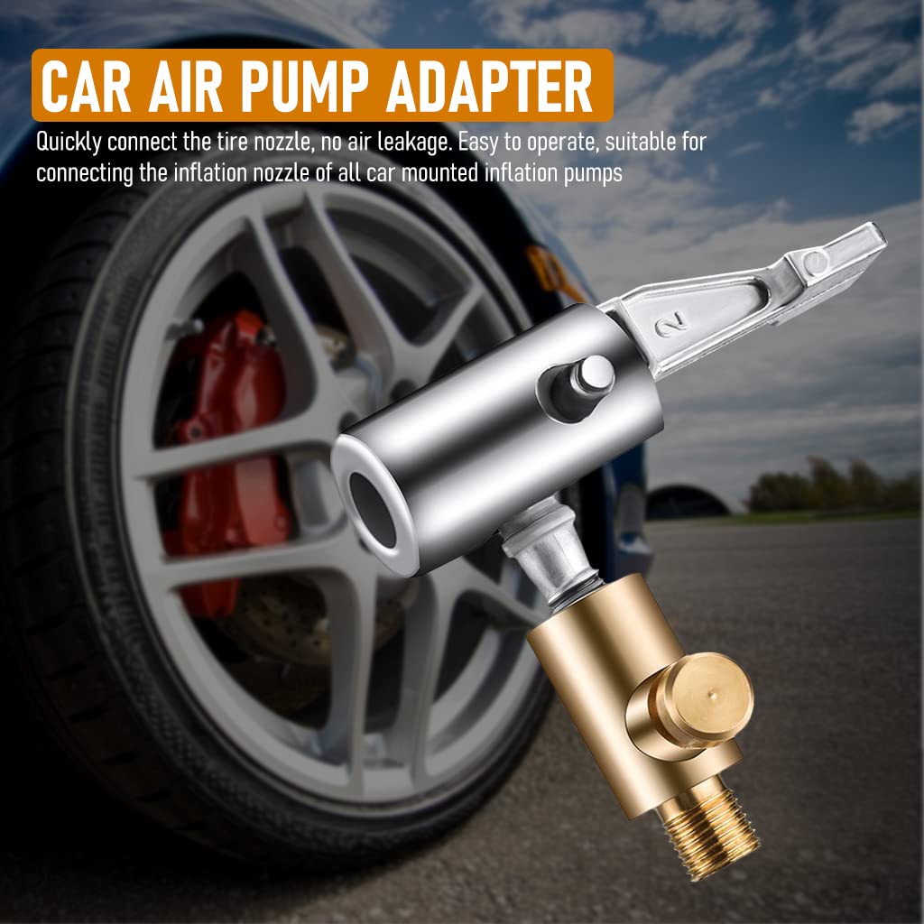 ZIBUYU Universal Car Air Pump Adapter for Tire Inflation with Thread Lock Brass Connector | Fits Cars and Motorcycles