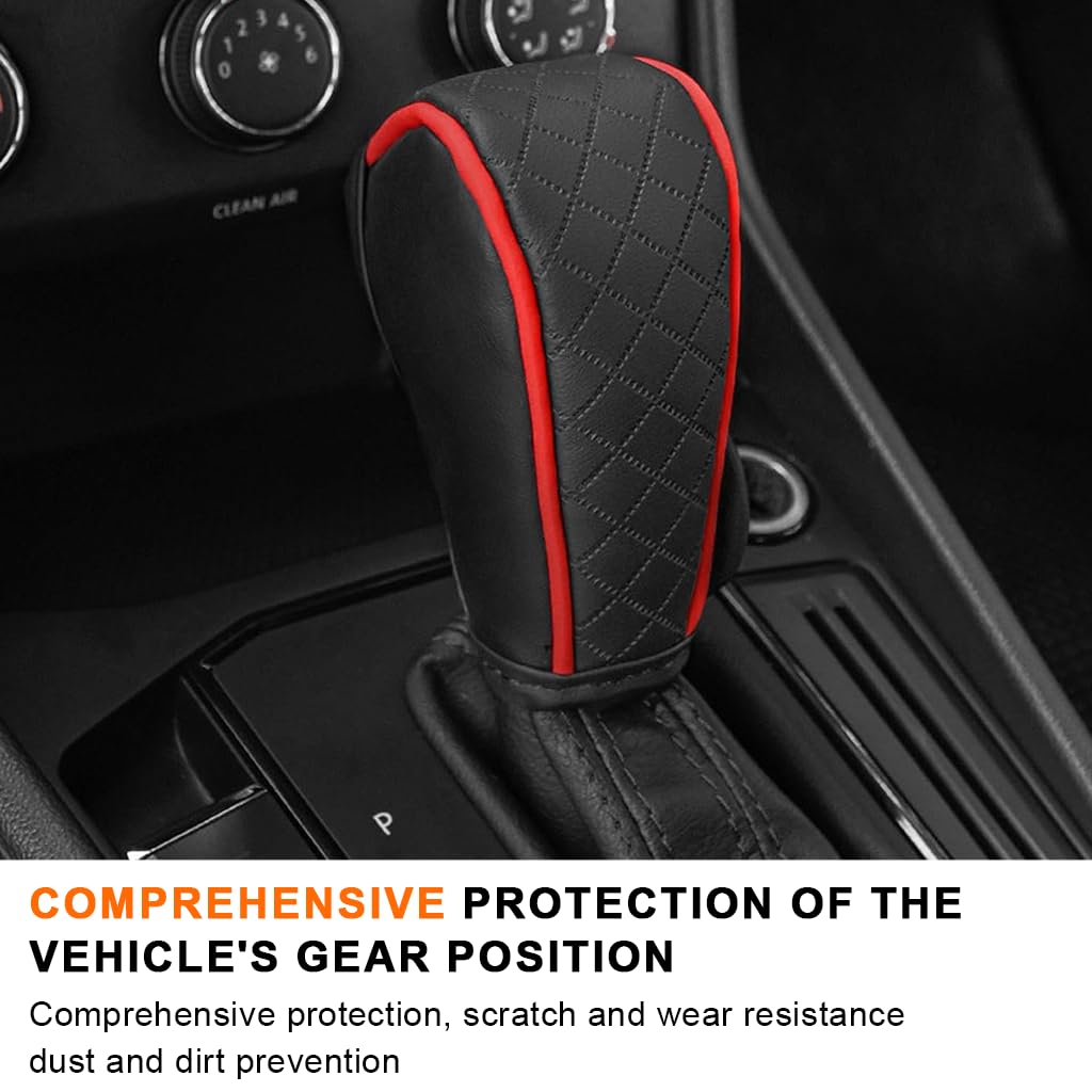 STHIRA Gear Shift Knob Cover for Cars with Anti Slip Texture and PU Leather Protection | Universal Fit