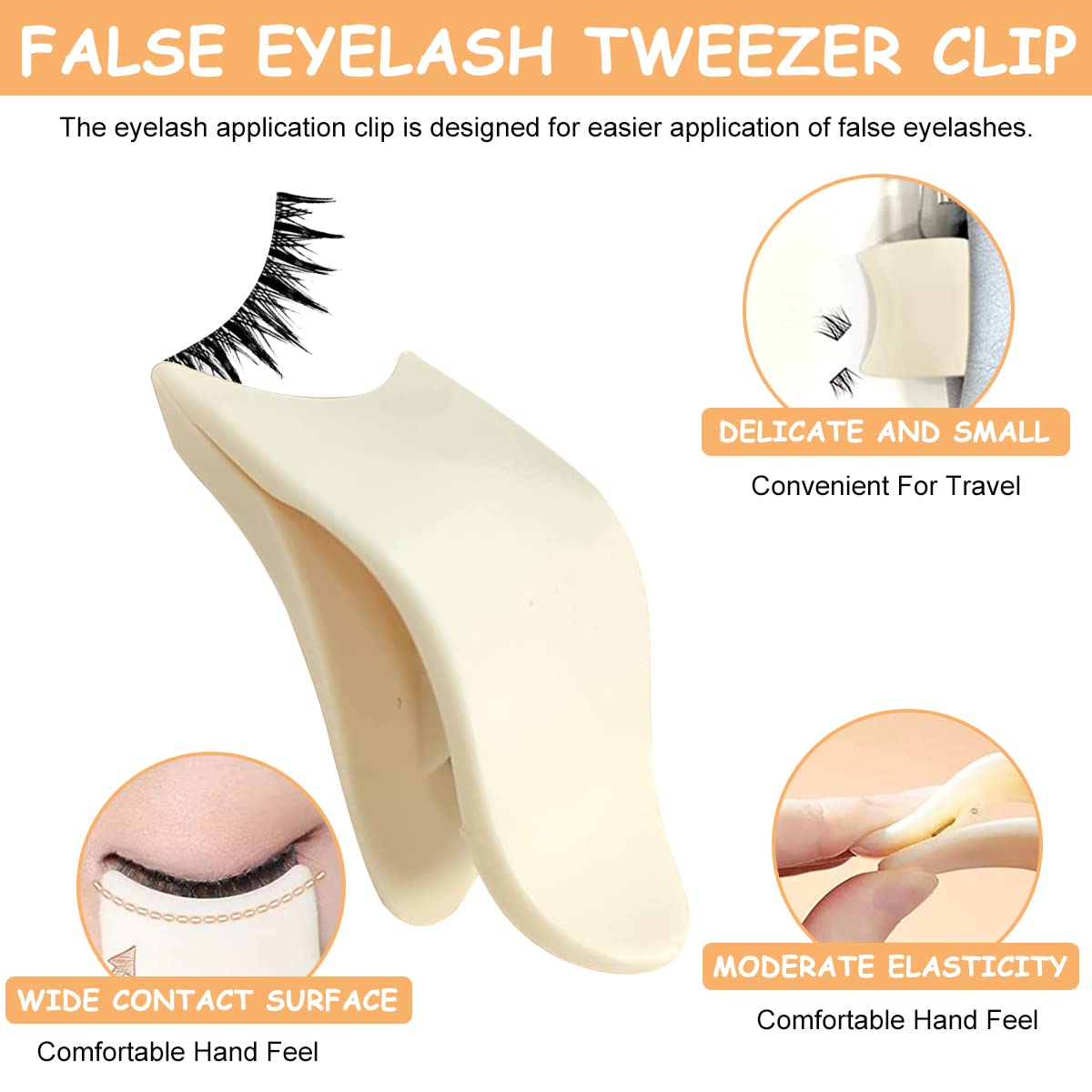 MAYCREATE False Eyelash Applicator Tool for Easy Lash Extension with Arc Clip Design | Plastic Makeup Tweezer for Beginners