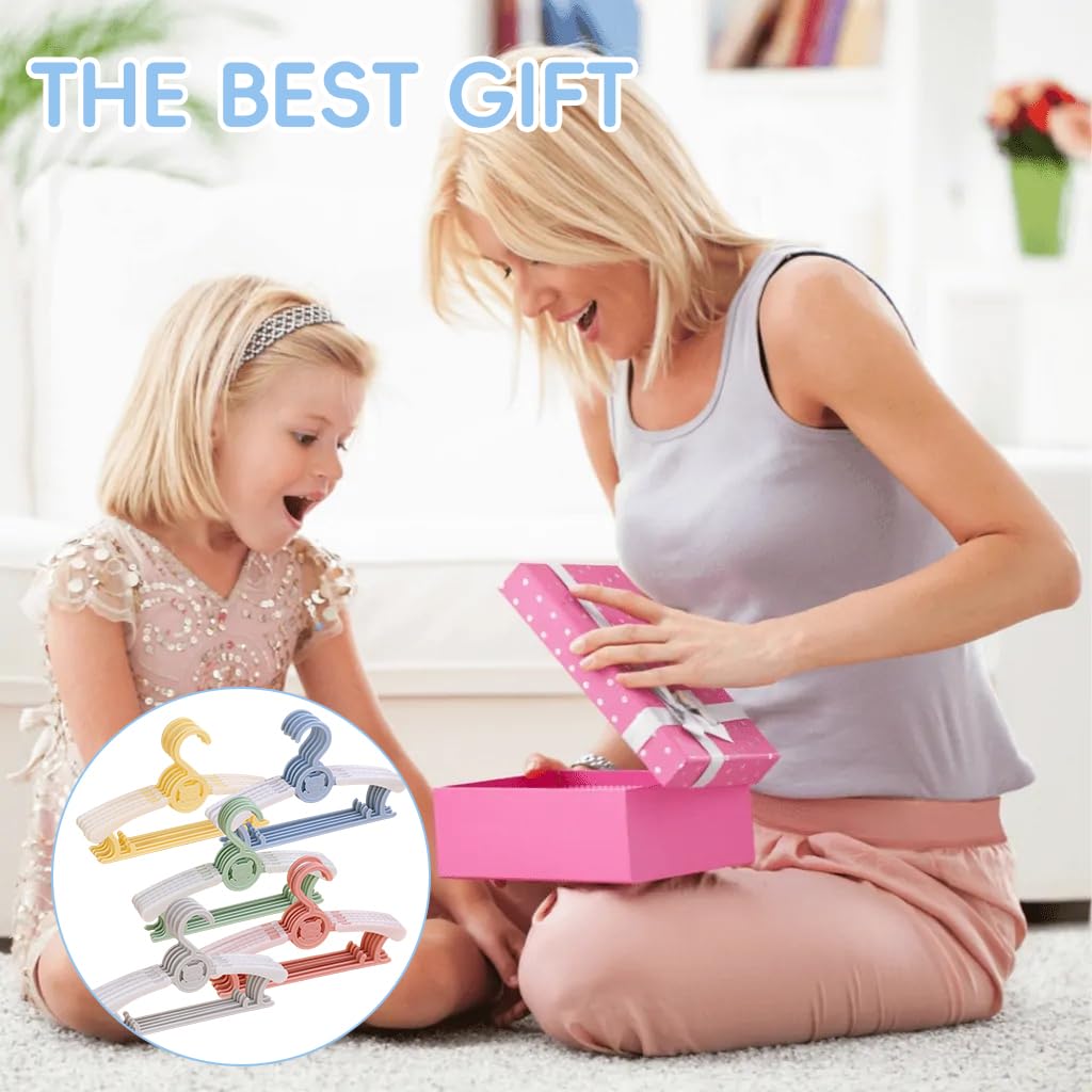 HASTHIP Baby Nursery Closet Hangers for Kids Clothes 20 Pack with Extendable Shoulders | Colorful Non Slip Design
