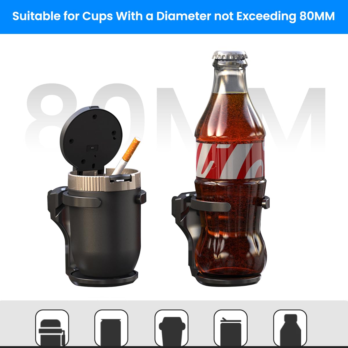 STHIRA Car Cup Holder for Air Vent with Anti Slip Base and Folding Snap On Design | Fits 8cm Drinkware
