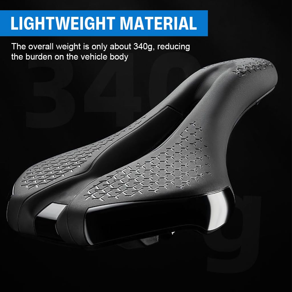 Proberos Bike Saddle for Road and MTB with Center Hollow Ventilation Channel | PU Anti-Slip Surface and Shock Absorbing Memory Foam