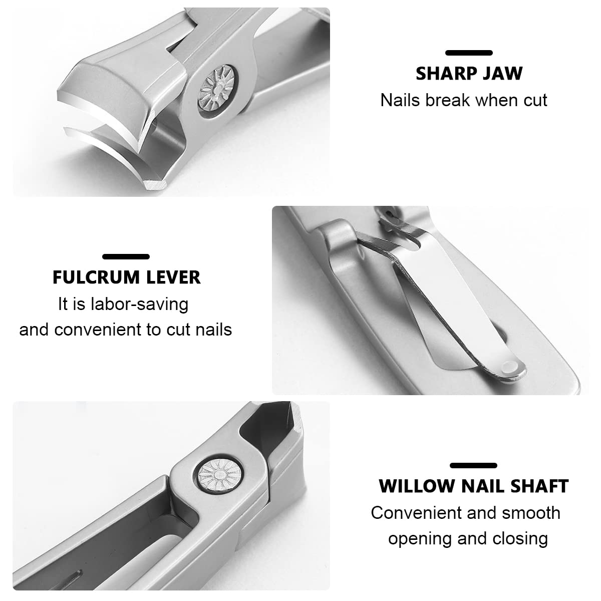 ZIBUYU Nail Cutter for Thick Nails with Rivet Shaft Design and 8.7×1.5cm Leather Case | Stainless Steel Clippers for Men and Women