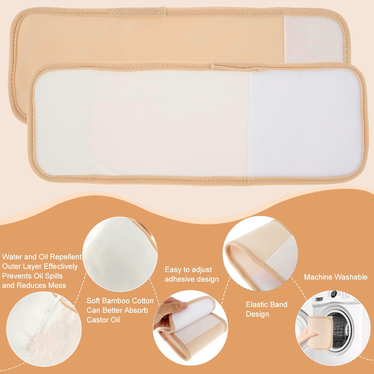 HANNEA Castor Oil Foot Pack Kit for Feet with Double Layer Flannel Design 4PCS | Reusable Wrap 5.31x13.58 in