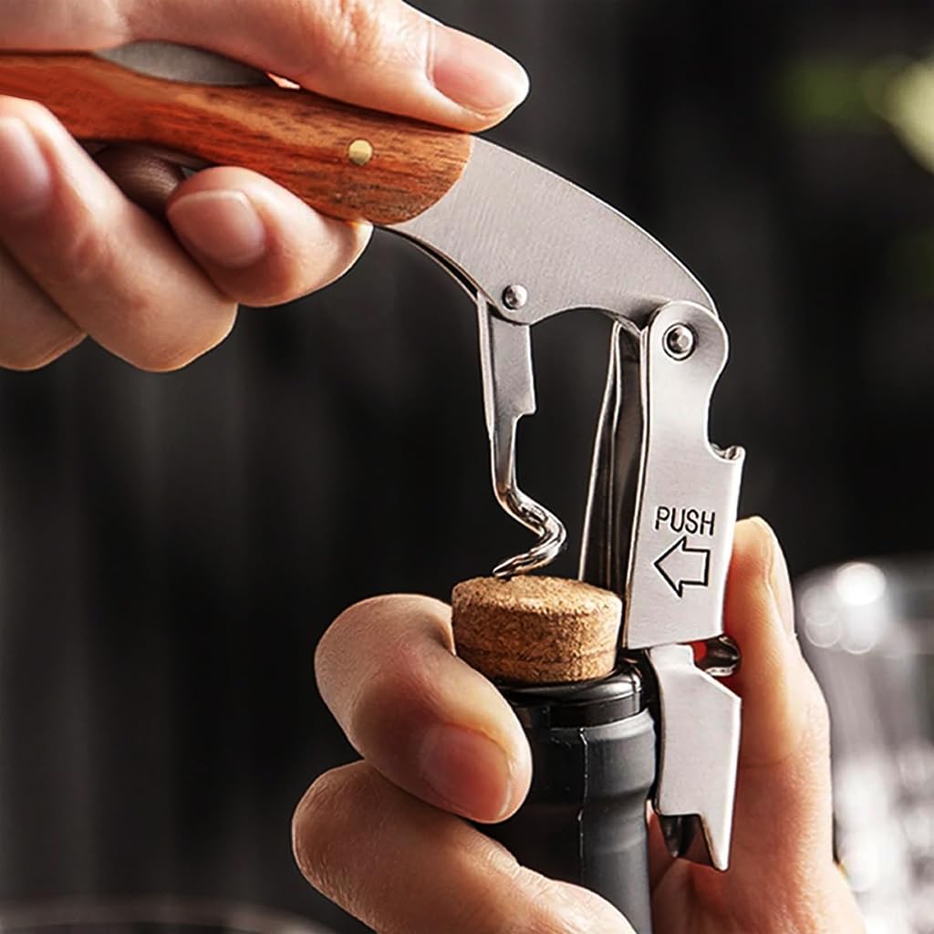 ZIBUYU Wine Opener for Effortless Bottle Opening with Ergonomic Handle and Lever Mechanism