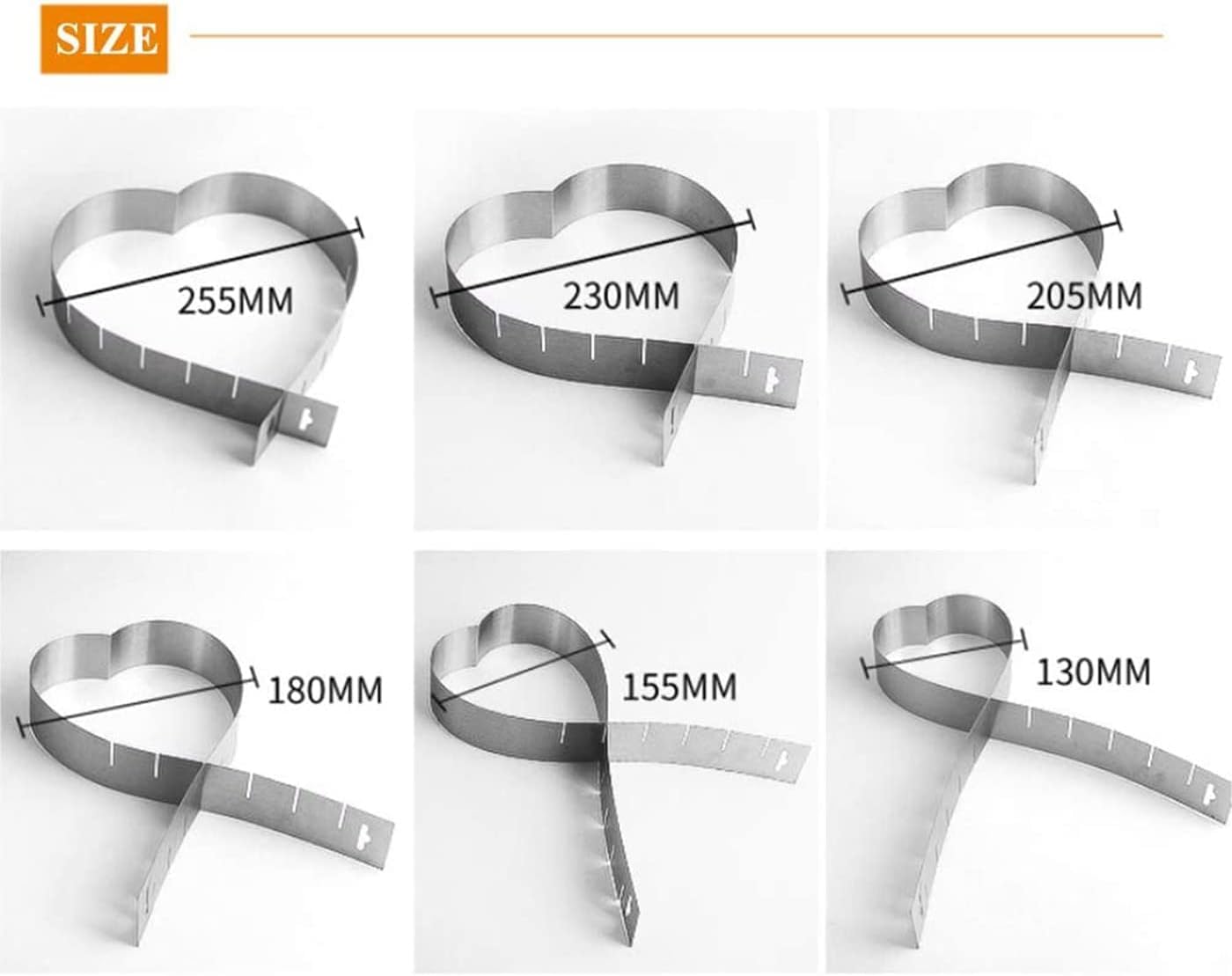 HASTHIP Heart Cookie Cutter for Baking with Adjustable 13–25cm Ring | Stainless Steel Mould