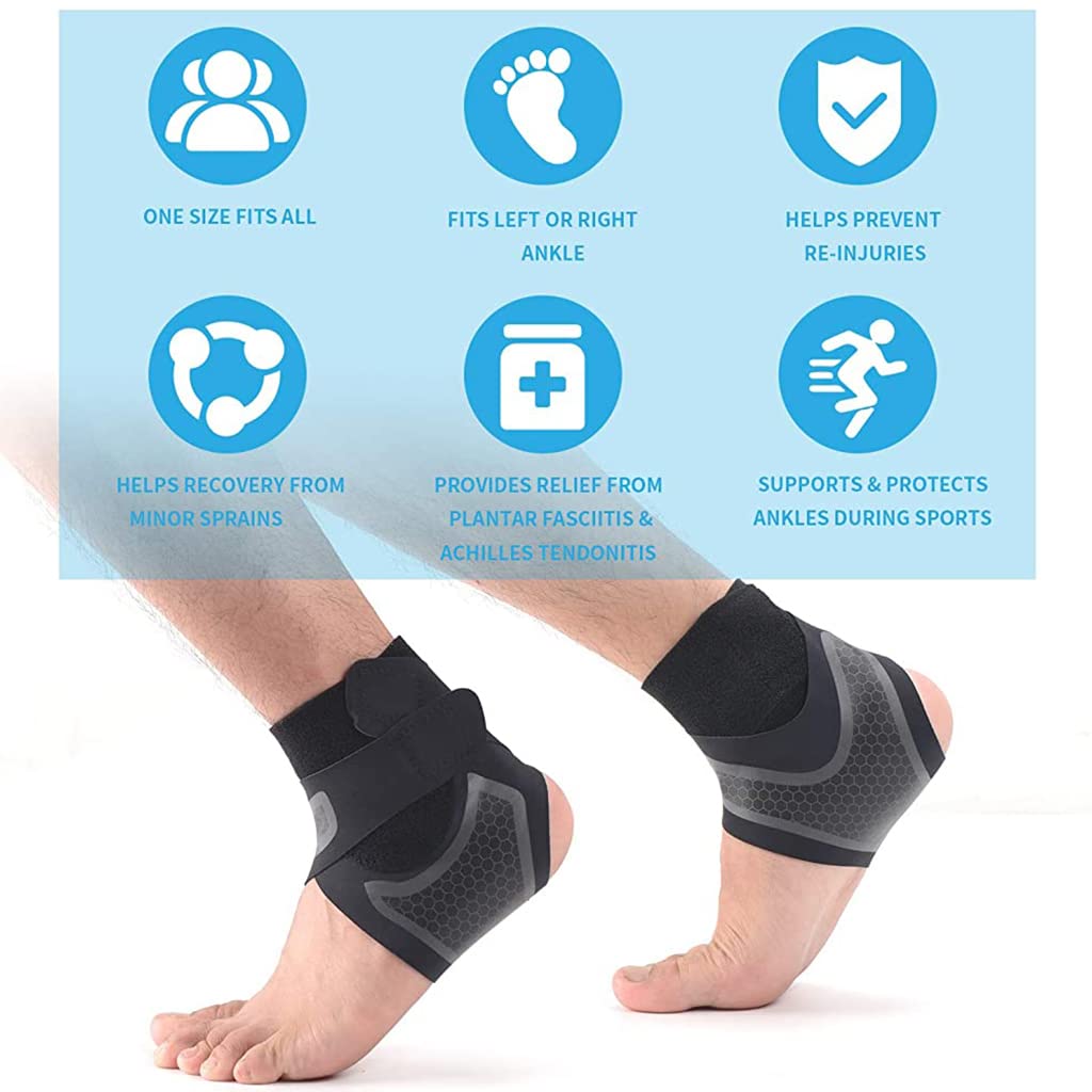 Hannea 1 Pcs Left Foot Breathable Ankle Brace for Sprained Ankle,Stabilize Ligaments,Prevent Re Injury for men & women with Adjustable Wrap