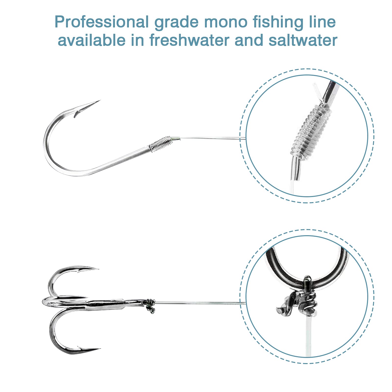 ELEPHANTBOAT Fishing Line for Freshwater Anglers with 0.52 mm 48.7 LB Strength | 100 m Nylon