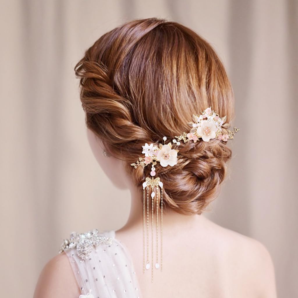 MAYCREATE Hair Accessories Set for Women with 5 Floral Pearl Pieces | Elegant Gift Choice