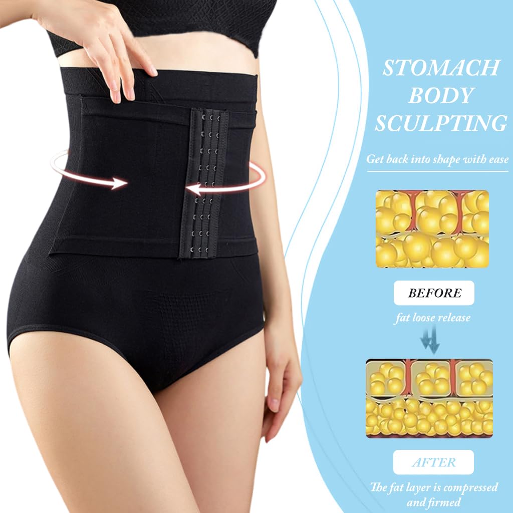 PALAY Shapewear Tummy Control Panties for Women with 3 Row Buckle Design & Neoprene Material | XL Plus Size Body Shaper for Postpartum Recovery
