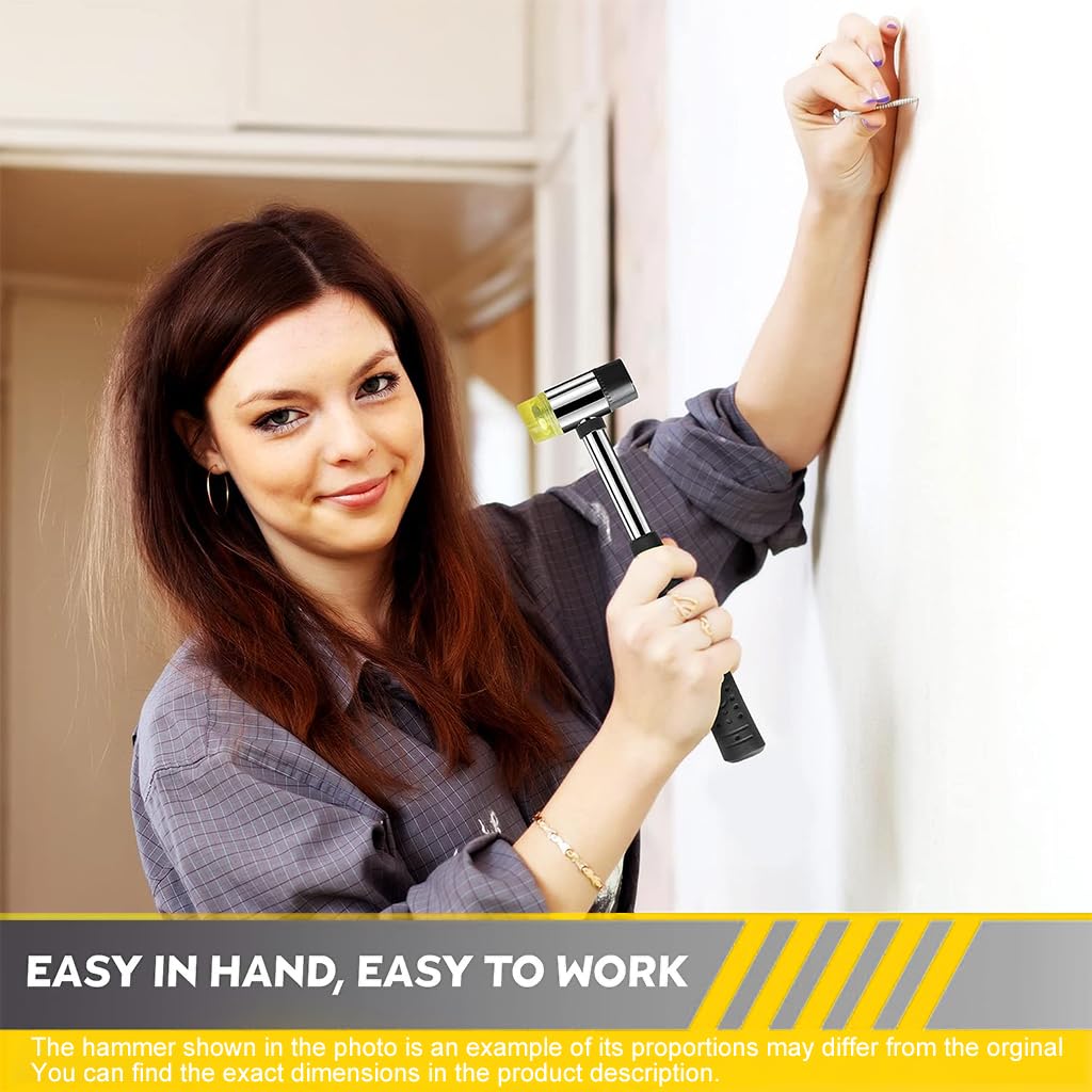 Serplex Rubber Mallet Hammer for Woodworking and Flooring with 30mm Double Faced Head | Ergonomic Rubberized Handle