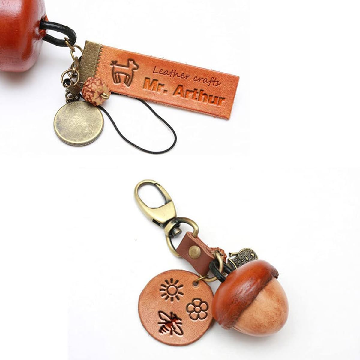 HASTHIP Leather Stamping Tool Kit for Leathercraft with 32pcs 0.39 in Metal Stamps & Snap Setter