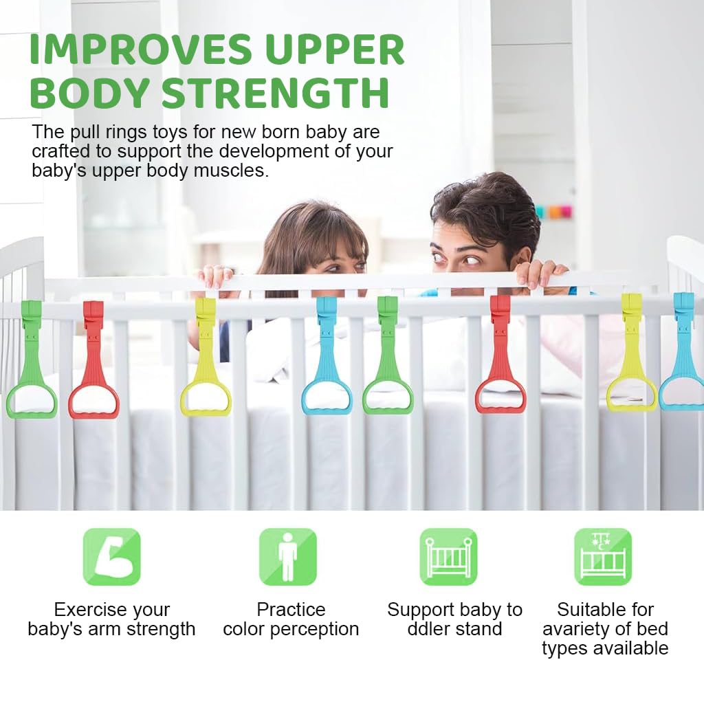 SNOWIE SOFT Baby Pull Up Ring for Crib with Anti Slip Grip featuring PP Material | Aids Standing and Walking Training for Babies 6–18 Months