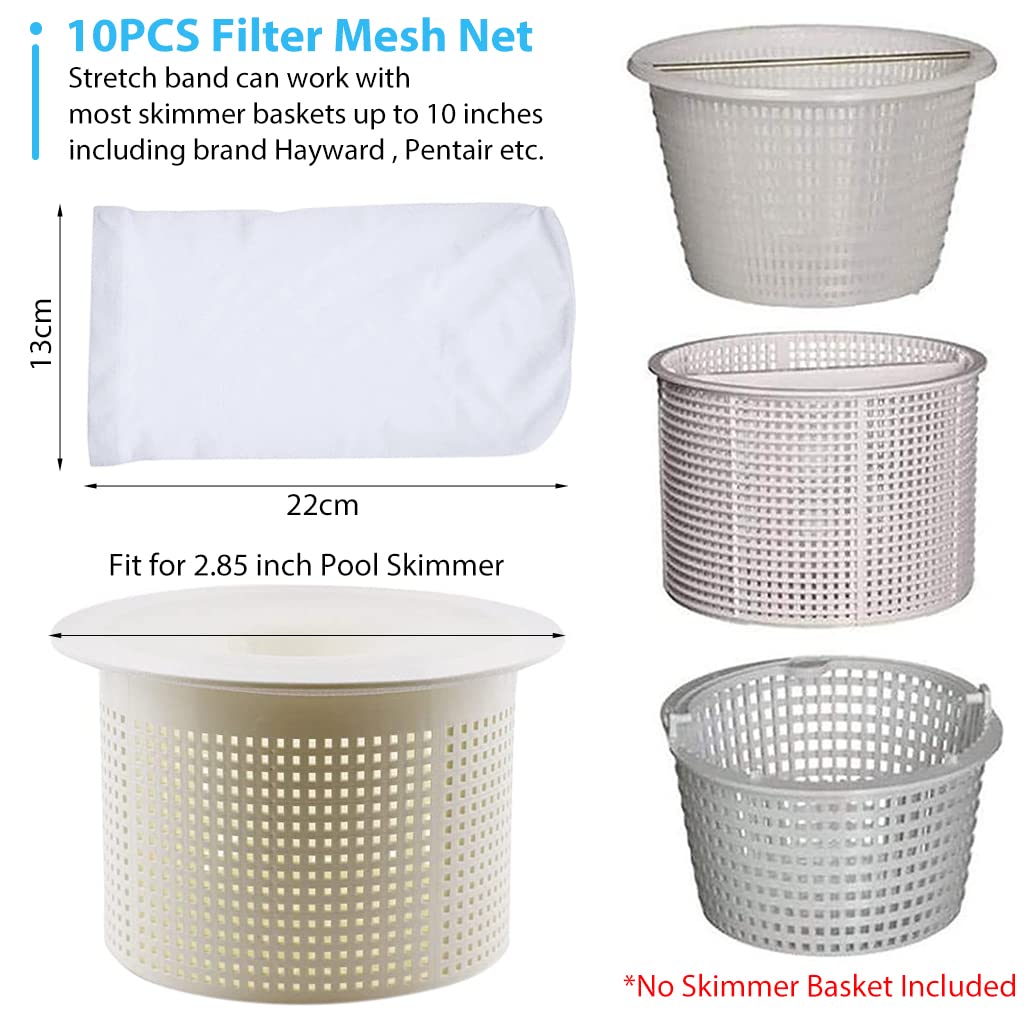 Optifit Pool Skimmer Socks for Basket Cleaning with Strong Elastic Nylon Mesh 10pcs | Capture Debris