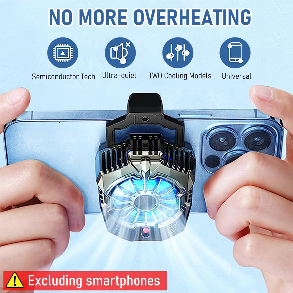 ZORBES Phone Cooler for Gaming with 2 Cooling Speeds and Clamp Design | Fits 4.5–7 in Phones