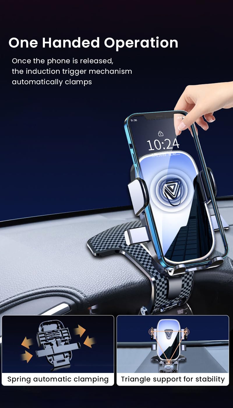 STHIRA Car Dashboard Mobile Holder for Smartphones with 360° Rotation and Clip-On Design