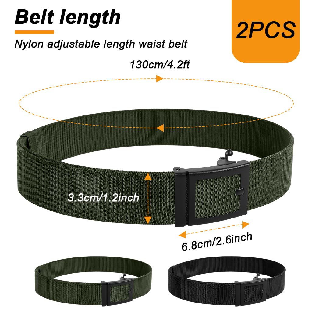 PROBEROS Work Belts featuring Quick Release Alloy Buckle 51in Adjustable Nylon Web | Pack of 2