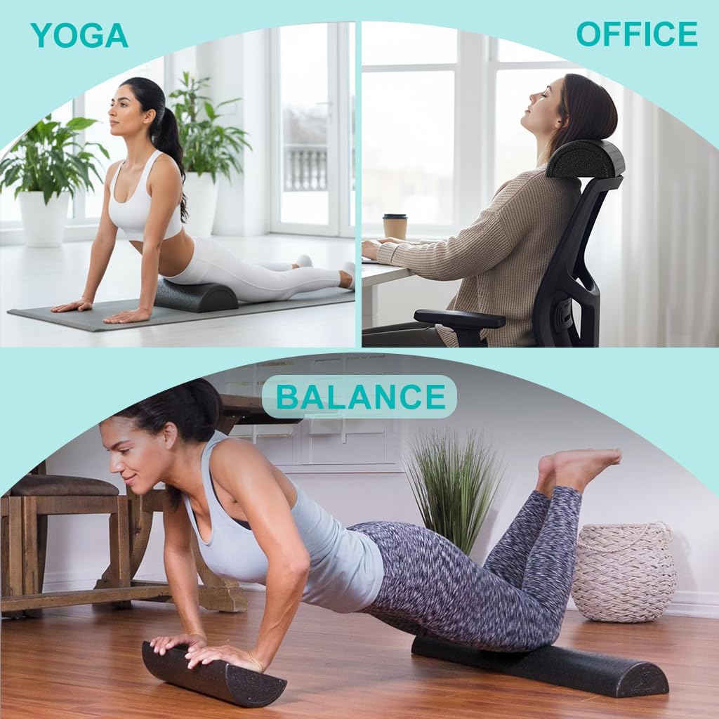 Proberos Massage Roller for Gym and Yoga featuring Dual Texture Nodes 30cm EPP Foam | Muscle Relief