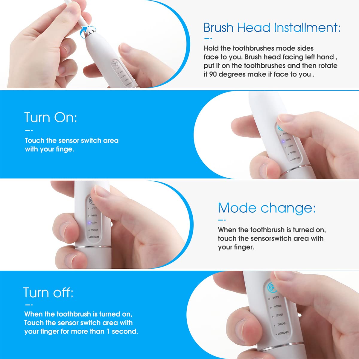 HANNEA Teeth Cleaning Kit for Home Dental Care with 5 Modes and IPX7 Waterproof Design
