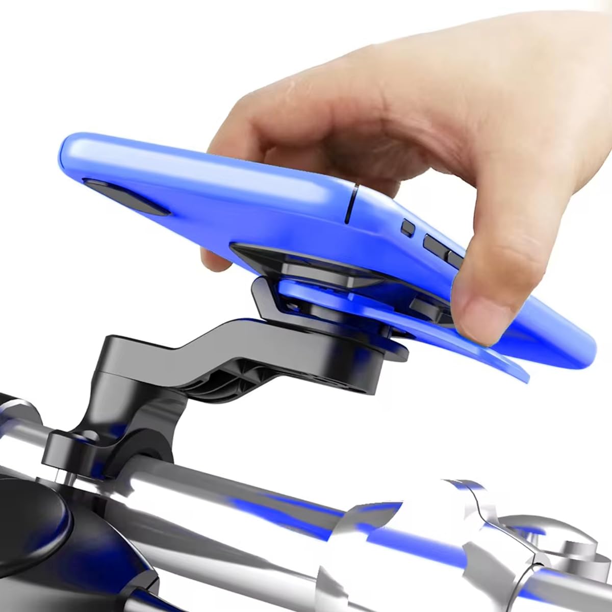 ZORBES Motorcycle Phone Holder for 22.2–28.6mm Handlebars featuring Quad Lock System | Fits 4.7–7.2in Phones