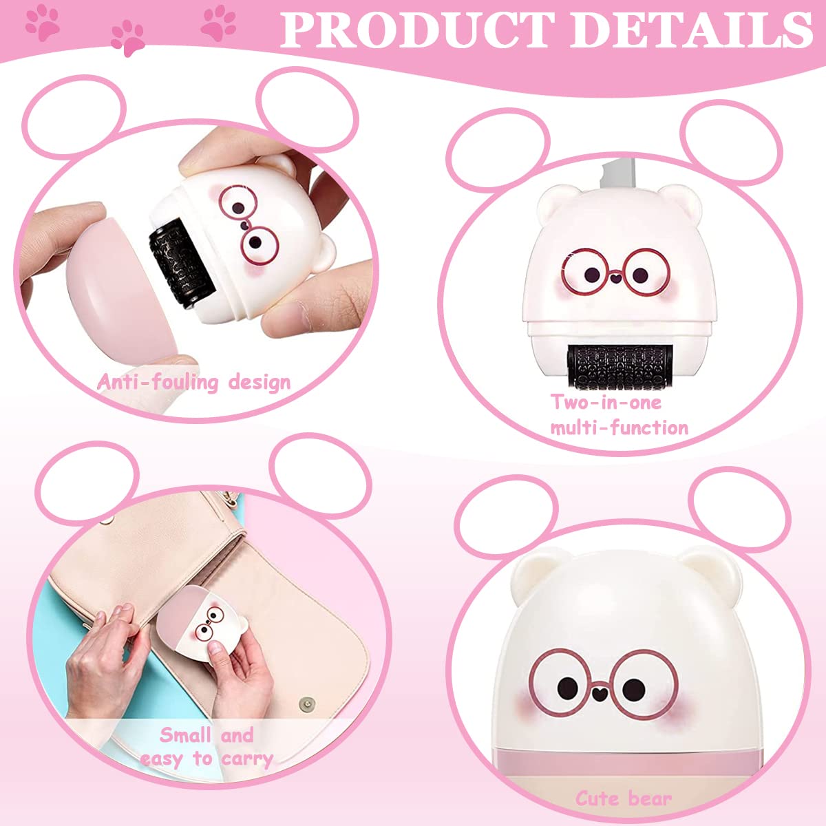 Climberty Identity Protection Roller Stamp with Retractable Cutting Tool and ABS Body | 4.7×5.6 cm Pink Privacy Protector