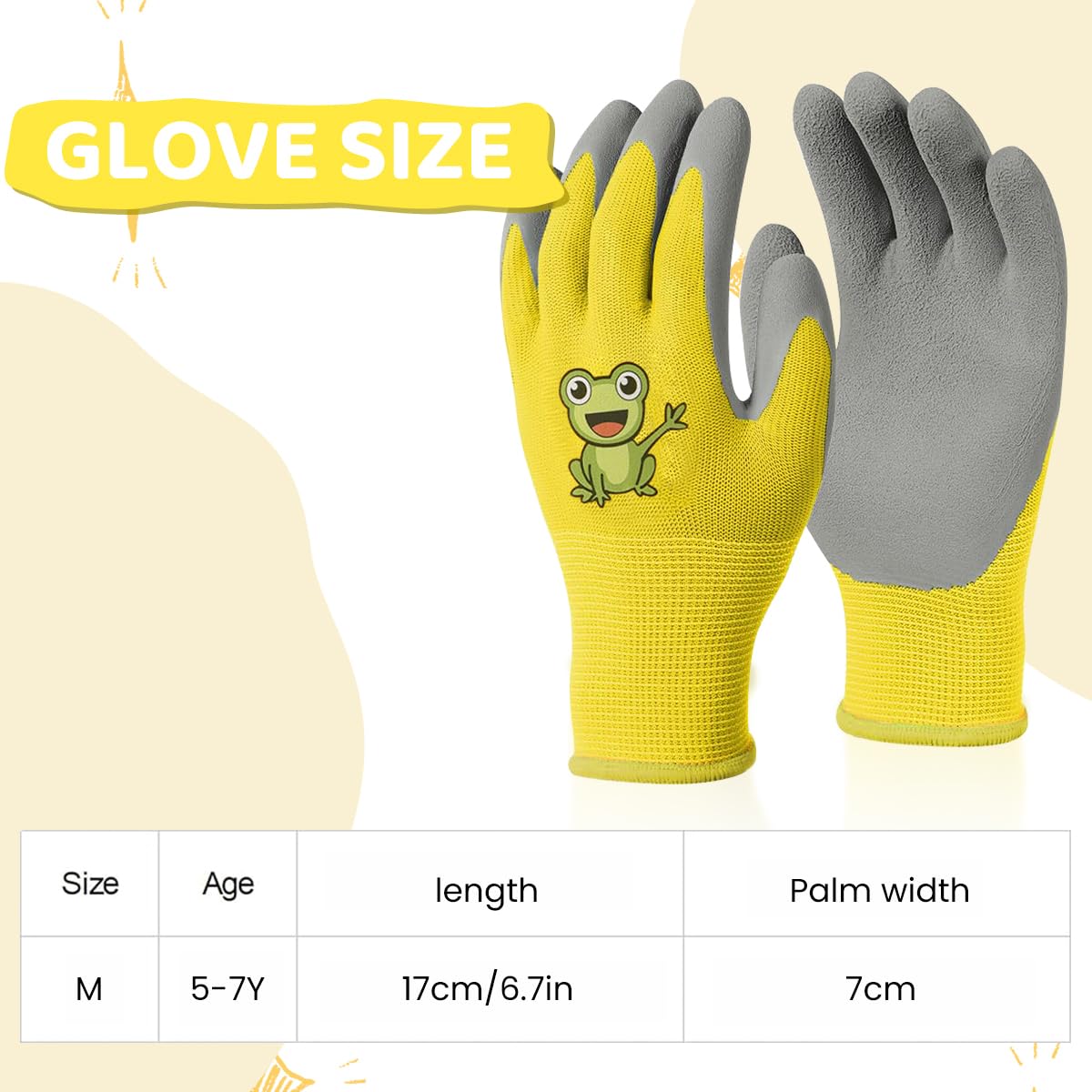 Serplex Kids Gloves for Gardening and Field Trips featuring Rubber Coated Grip | Fits Ages 5–7