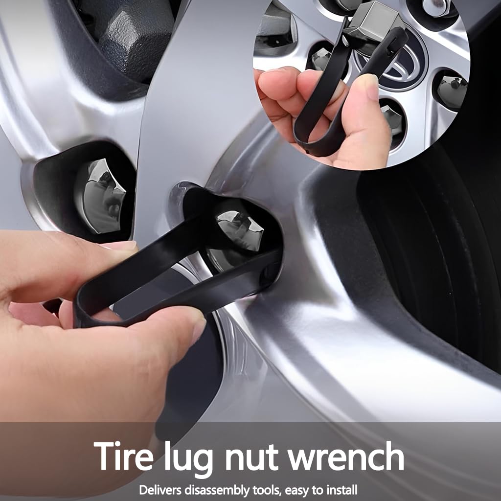 ZIBUYU Wheel Nut Covers Set for Cars and Trucks featuring 17mm Fit and Vinyl Protection | 20pcs Black