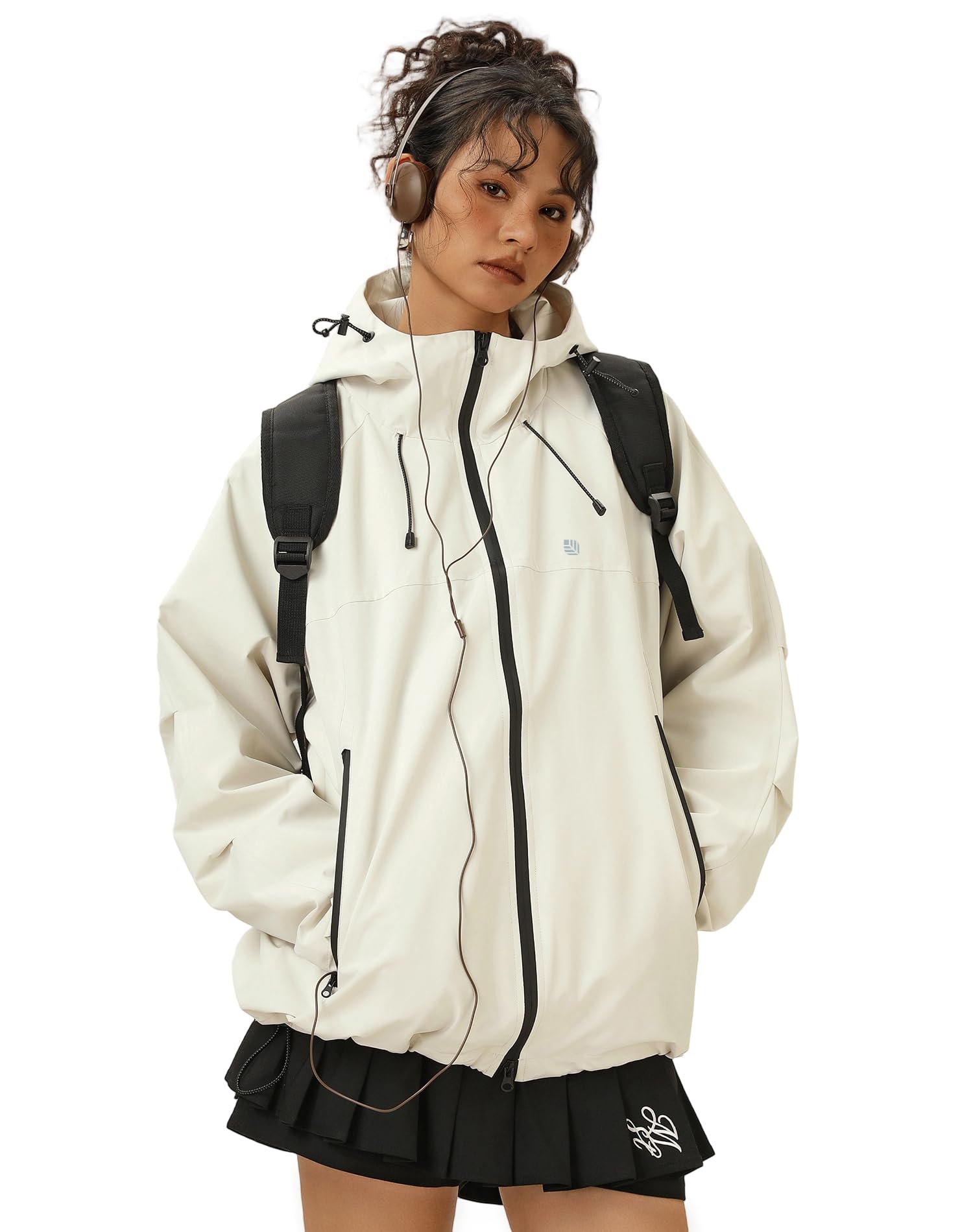 Venzina Women's Waterproof Jacket for Travel with 75D Fabric and Windproof Design | Light Khaki