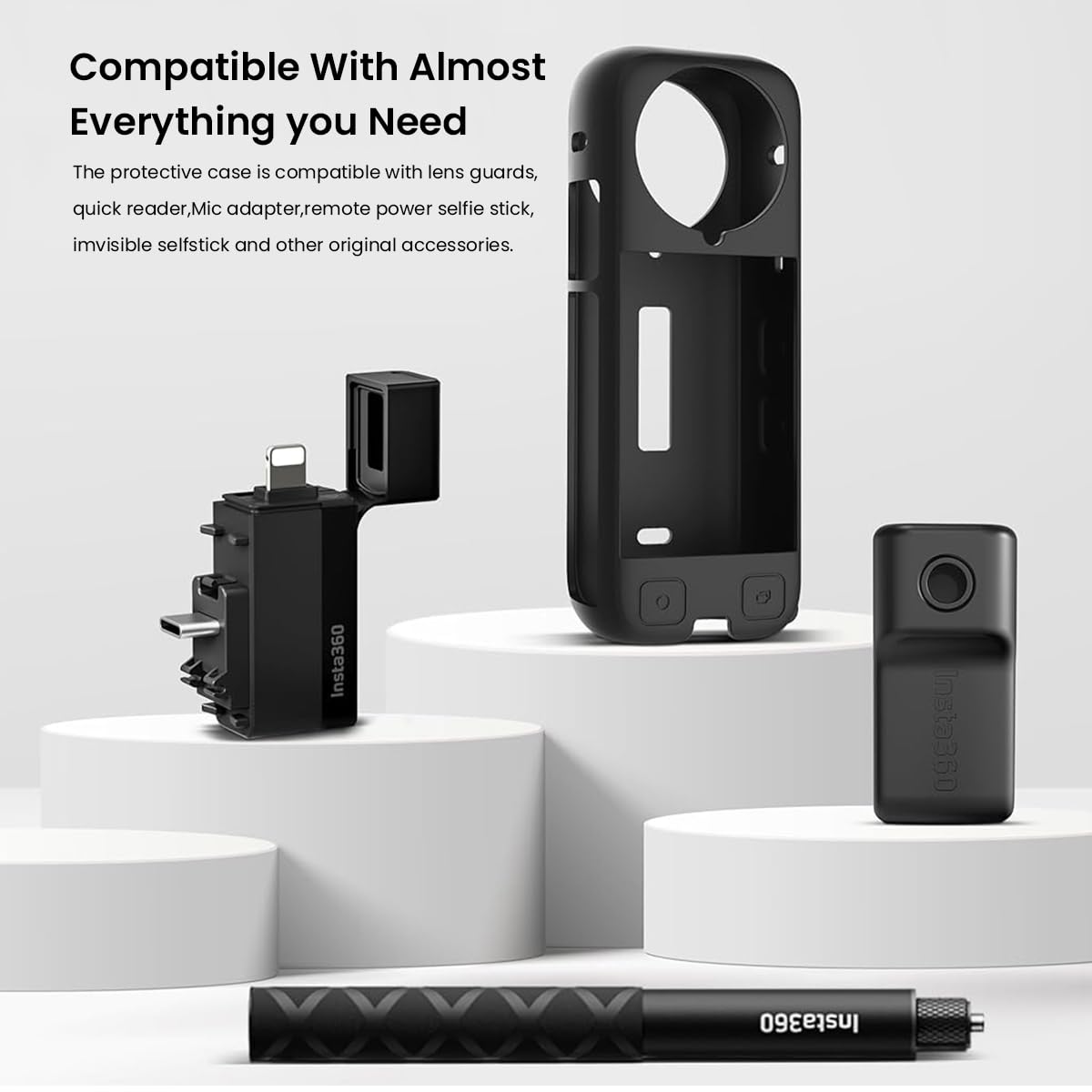 ZORBES Silicone Cover for Insta 360 X4 2Pcs Set with Lens and Skin Protection | Anti Scratch Waterproof Camera Guard